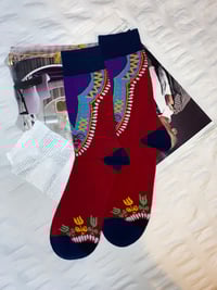 Image 2 of African Print Dashiki Socks Unisex Geometric Pattern One Size 6-12