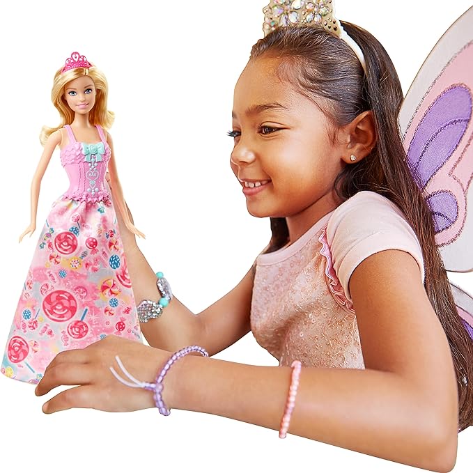 Image of Barbie Doll with 3 Fantasy Outfits & Accessories