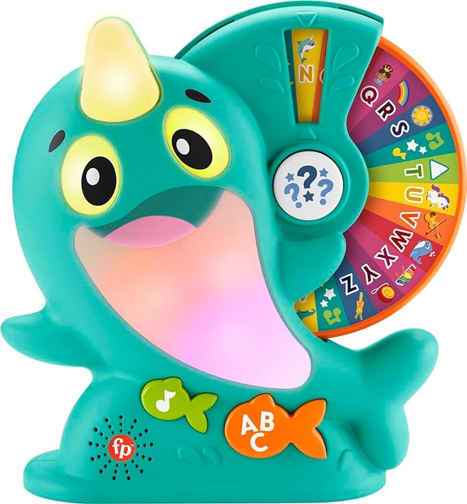 Image of Fisher-Price Linkimals Toddler Toy Learning Narwhal with Interactive Lights Music