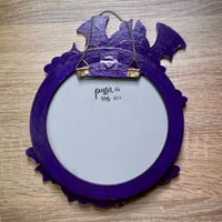 Image 5 of Bats in the Night - Dark Round Mirror with Laser Cut Handpainted Frame