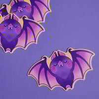 Image 2 of Purple Bat - Eco Friendly Die Cut Sticker