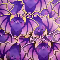 Image 4 of Purple Bat - Eco Friendly Die Cut Sticker