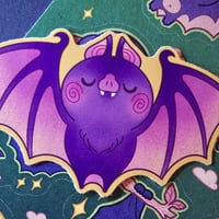 Image 3 of Purple Bat - Eco Friendly Die Cut Sticker