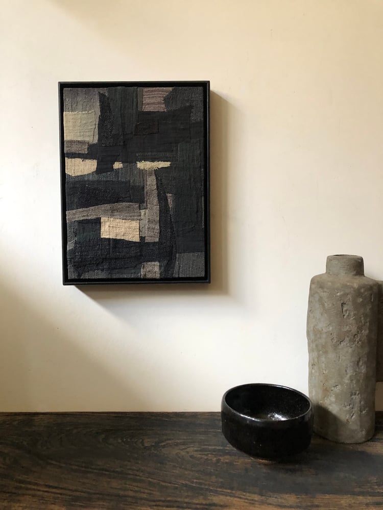 Image of small silk collage (greys)