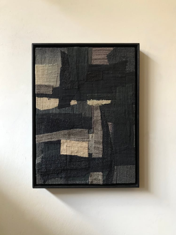 Image of small silk collage (greys)