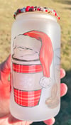 Santa Fuel Frosted Glass Can w/Bling lid