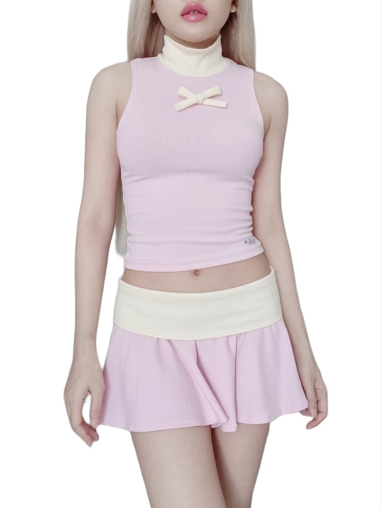 Strawberry & Cream Mock Neck Image 3