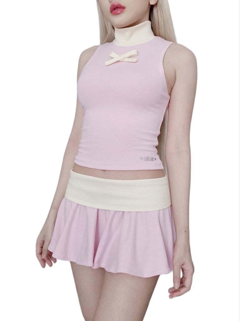 Strawberry & Cream Mock Neck Image 2