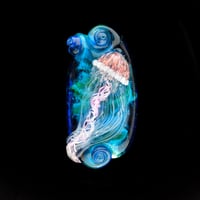 Image 1 of XXXL. Coral Pink Purple Sea Nettle Jellyfish - Lampwork Glass Sculpture Bead