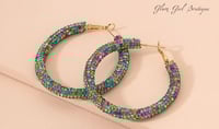 "Green Gypsy Hoops"