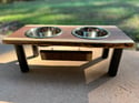 Personalized Raised Pet Feeder- Live Edge Walnut