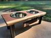 Personalized Raised Pet Feeder- Live Edge Walnut