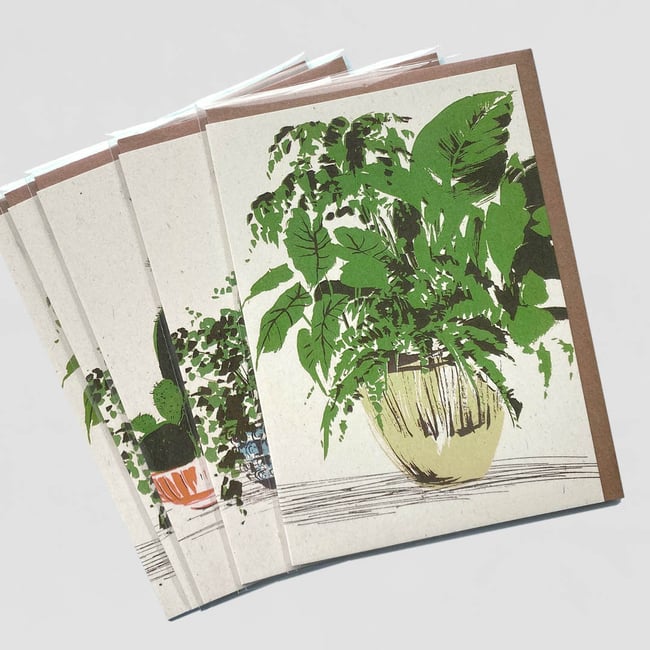 Pots and plants - card set