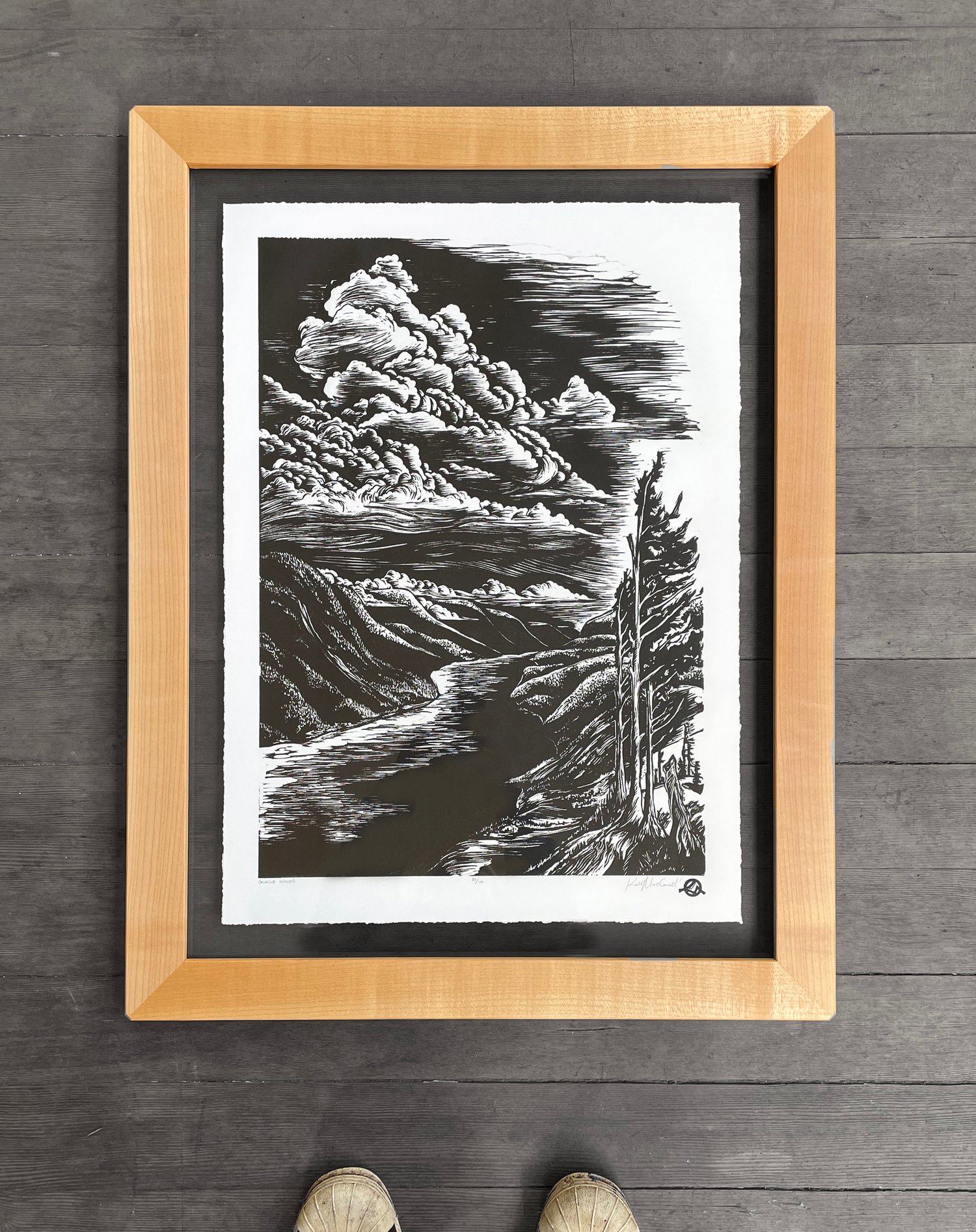 Gorge Winds Framed in Salvaged Western Maple