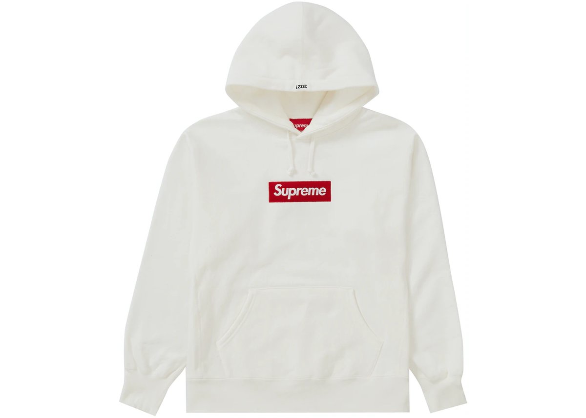 Supreme red on white box sales logo hoodie