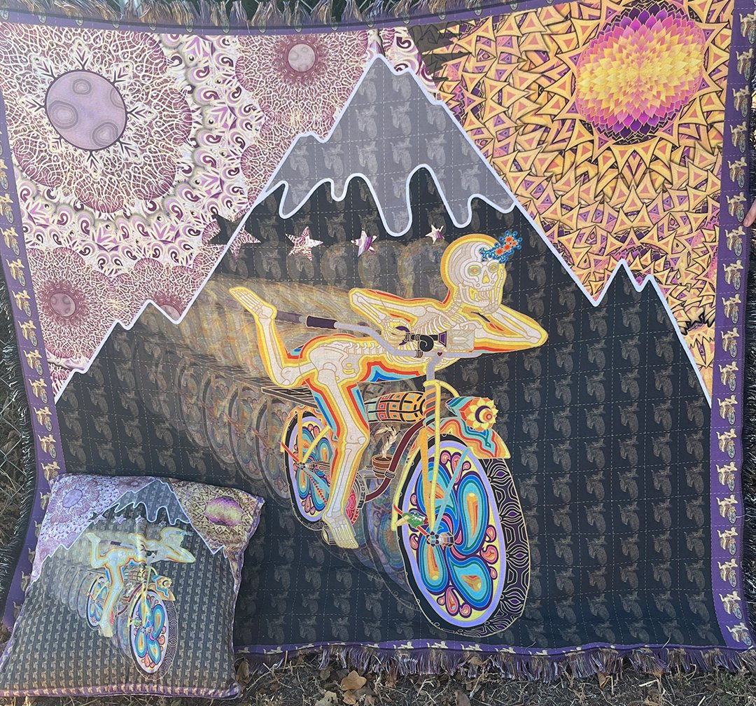 Image of "First Ride" (v2) Woven Blanket & Pillow Case