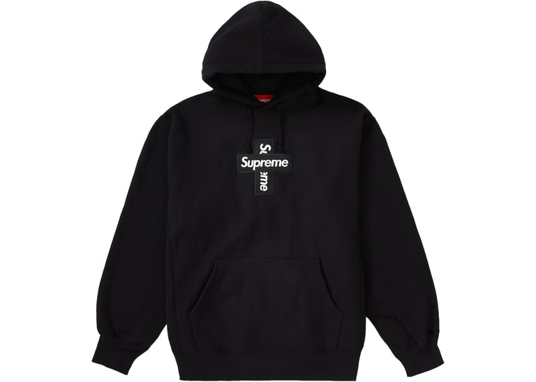 Supreme Cross Box Logo Hoodie Black (FW20)