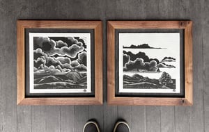 Passage I and II Framed in Salvaged Black Walnut