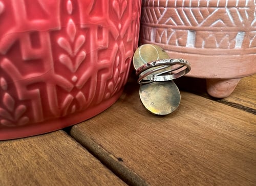 Image of Lapis and Malachite Statement Ring