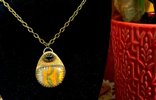 Image of Bumblebee Jasper and Onyx Necklace