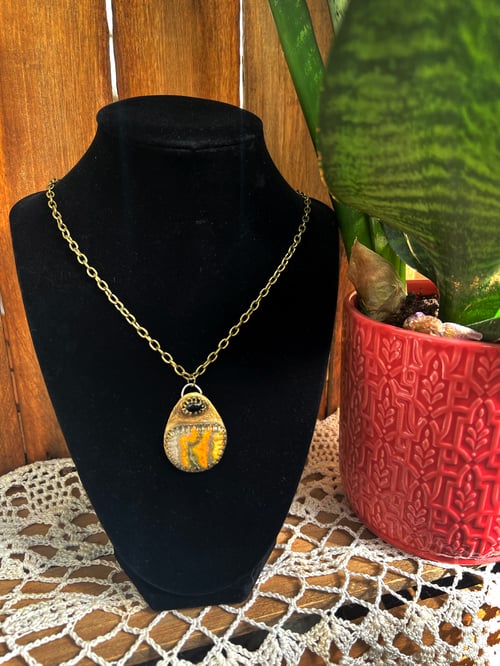 Image of Bumblebee Jasper and Onyx Necklace