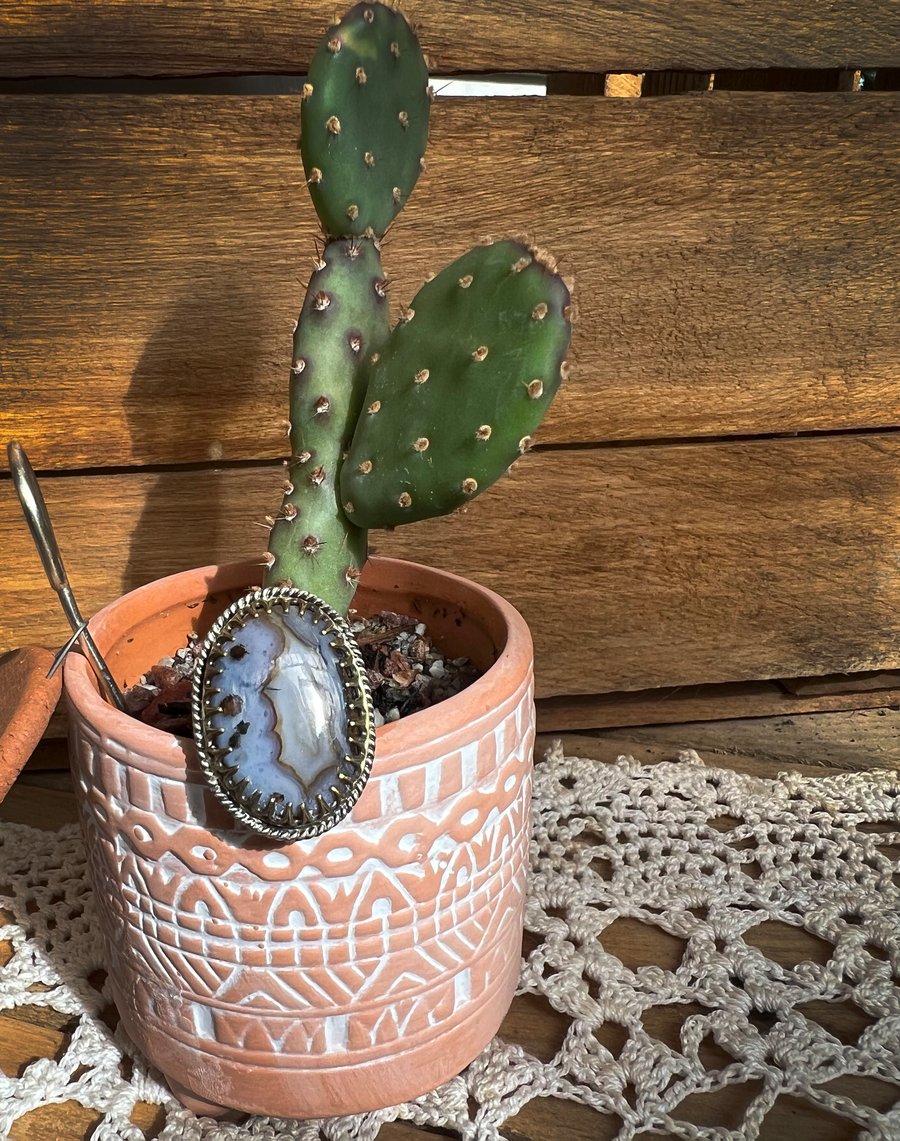 Image of Light Blue Agate Statement Ring