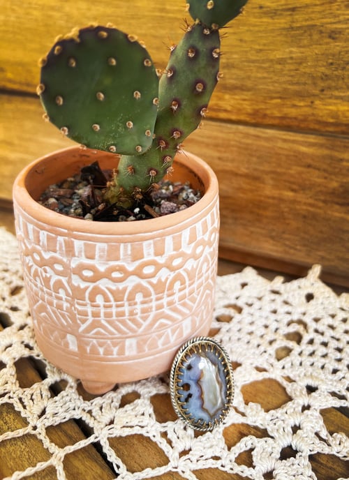 Image of Light Blue Agate Statement Ring