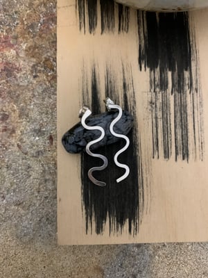 Image of "Fluid" small wiggly recycled silver studs 