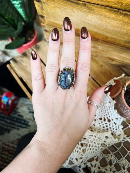 Image of Light Blue Agate Statement Ring