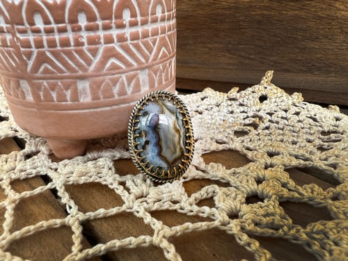 Image of Light Blue Agate Statement Ring