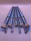 Silver Make up brush set (9 pieces)