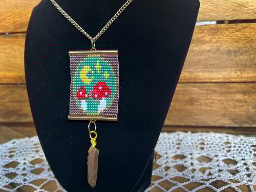 Image of Mushroom Moon Beaded Necklace
