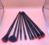 Red Make up brush set (10 pieces)