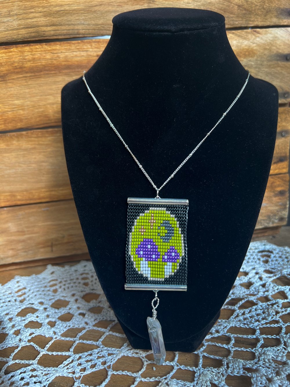 Image of Mystic Mushroom  Beaded Necklace