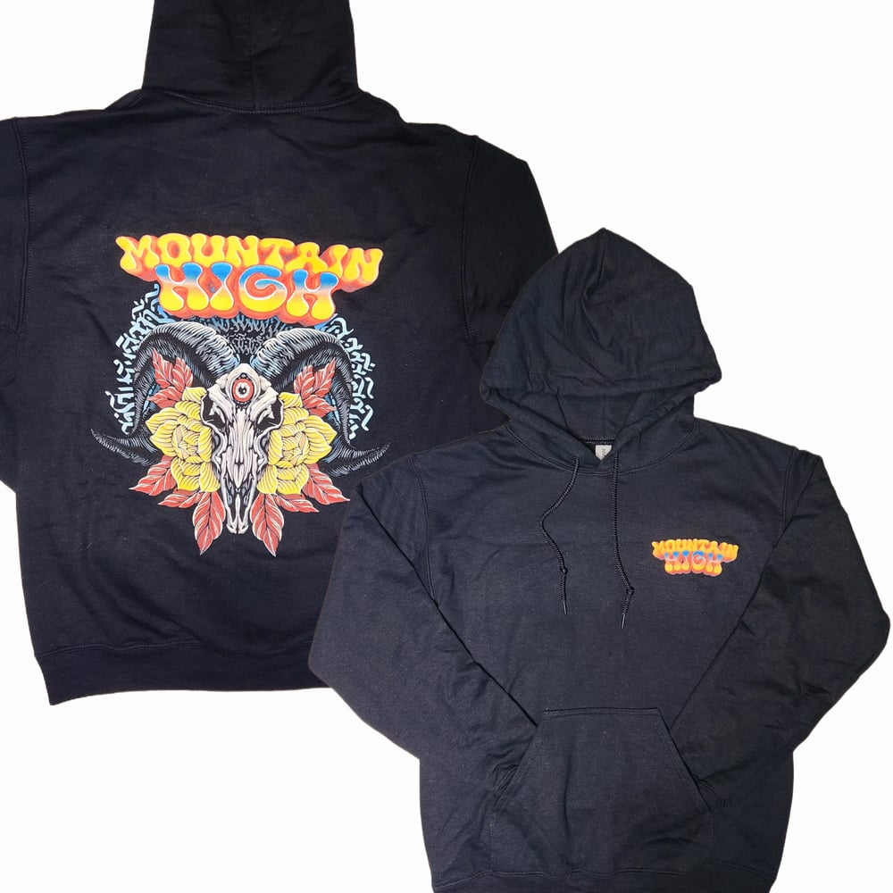 Image of GOAT/FLOWER HOODIE-BLACK
