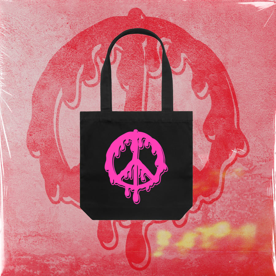 Image of Peace sign tote bag - magenta “PRE SALE”