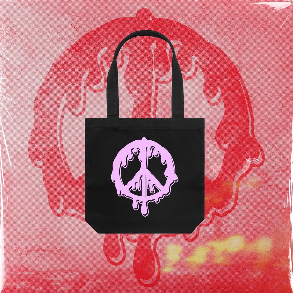 Image of Peace sign tote bag - pale pink “PRE SALE”