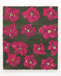 Image 2 of Ondine Seabrook 'Paint splattered flowers with shells'. Original artwork
