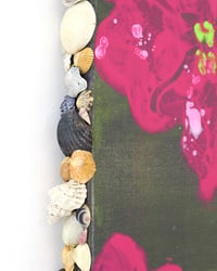 Image 4 of Ondine Seabrook 'Paint splattered flowers with shells'. Original artwork