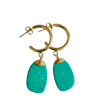 LAST PAIR - Gold Playa Paraiso Turquoise Hoop Earrings - Small