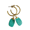 LAST PAIR - Gold Playa Paraiso Turquoise Hoop Earrings - Medium