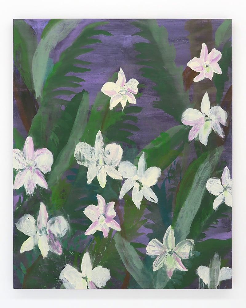 Image of Ondine Seabrook 'Thai Palm Garden with White Orchids'. Original artwork