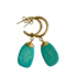 LAST PAIR - Gold Playa Paraiso Turquoise Hoop Earrings - Small Image 2