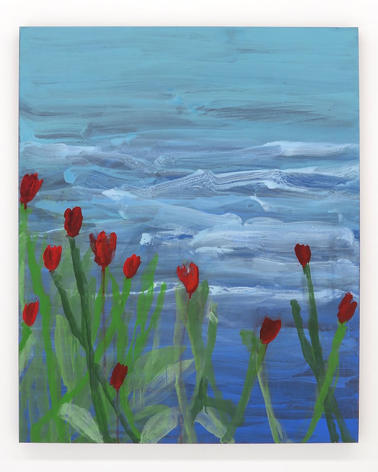 Image of Ondine Seabrook 'Surf and tulips from mums garden'. Original artwork