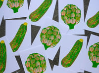 Image 1 of Mini Artichoke & Zucchini Riso Prints