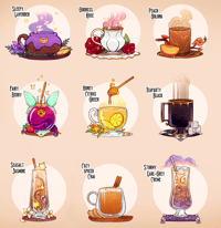 Image 1 of Enchanted Cafe Tea Menu  - Art Print