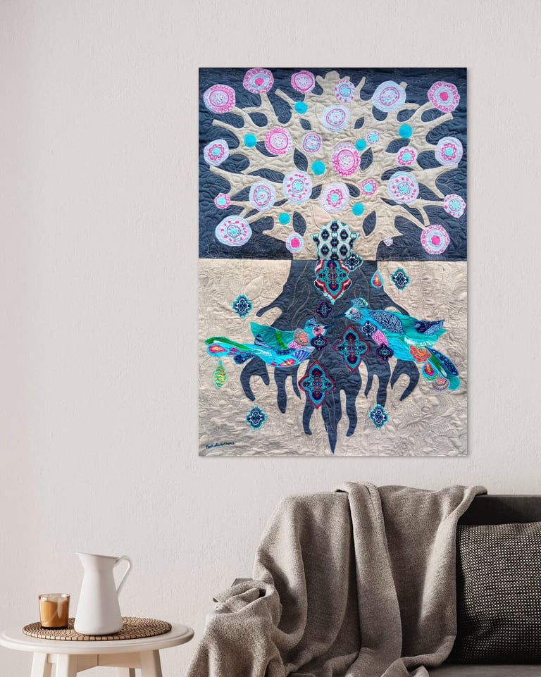 Tree of life, 110x76 textile painting