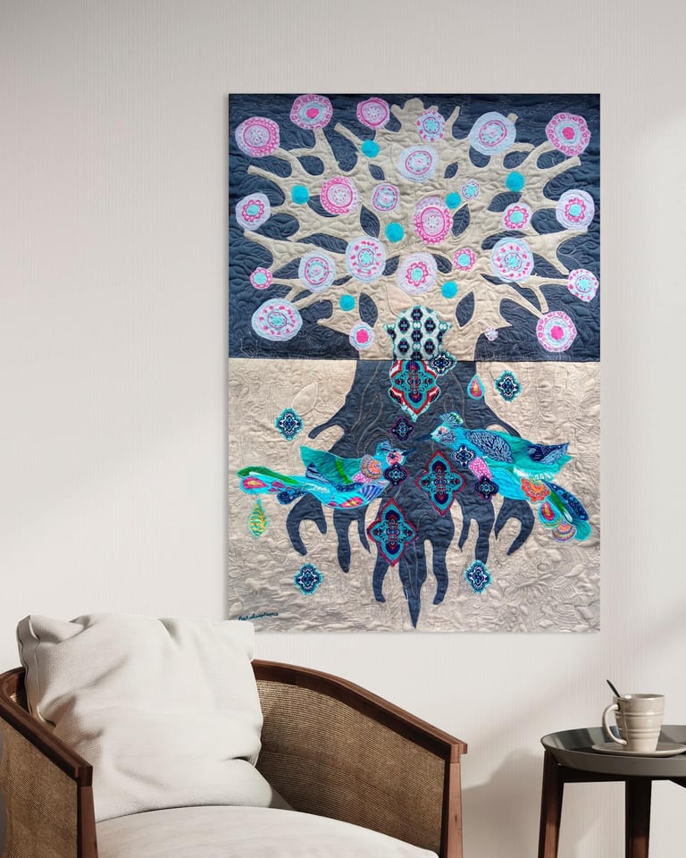 Tree of life, 110x76 textile painting Image 4