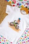 Sarah on her Bike -Kids T Shirt