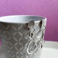 Image 2 of Asymmetric Stripy Texture Earrings